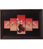 Floral Pot 5 Cut Design Satin Matt Texture UV Art Painting