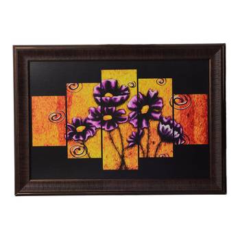 Floral 5 Cut Design Satin Matt Texture UV Art Painting 1