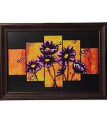 Floral 5 Cut Design Satin Matt Texture UV Art Painting