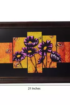Floral 5 Cut Design Satin Matt Texture UV Art Painting