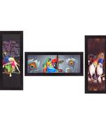 Set Of 3 Radha Krishna Satin Matt Texture UV Art Painting