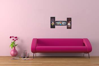 Set Of 3 Radha Krishna Satin Matt Texture UV Art Painting 2