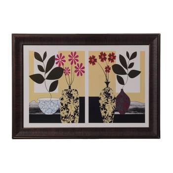Botanical Floral Pot Satin Matt Texture UV Art Painting 1