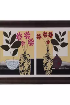 Botanical Floral Pot Satin Matt Texture UV Art Painting