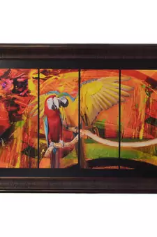 Colorful Parrot Satin Matt Texture UV Art Painting