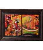 Colorful Parrot Satin Matt Texture UV Art Painting