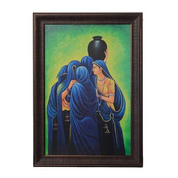 Group of Women Satin Matt Texture UV Art Painting 1