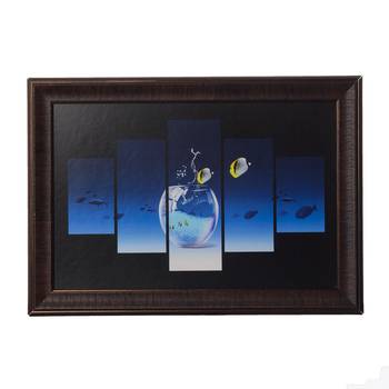 Fish Pond 5 Cut Design Satin Matt Texture UV Art Painting 1