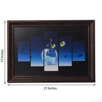 Fish Pond 5 Cut Design Satin Matt Texture UV Art Painting 2