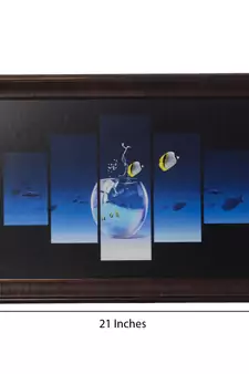 Fish Pond 5 Cut Design Satin Matt Texture UV Art Painting
