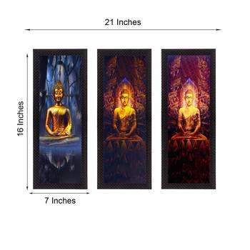 Set Of 3 Lord Buddha Satin Matt Texture UV Art Painting 2