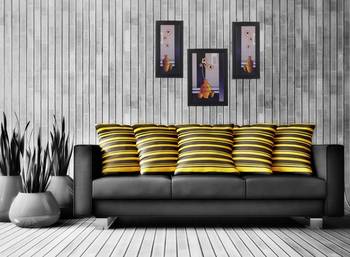 Set of 3 Botanical Flower Pot Matt Texture UV Art Painting 2