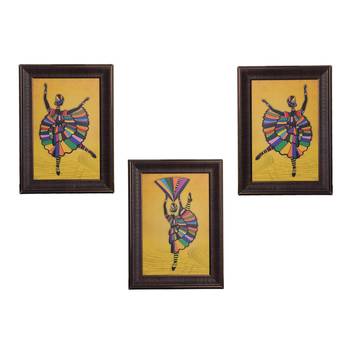 Set of 3 Dancing Girl Matt Texture UV Art Painting 1