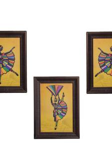Set of 3 Dancing Girl Matt Texture UV Art Painting