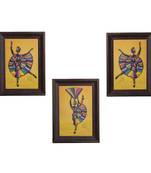 Set of 3 Dancing Girl Matt Texture UV Art Painting