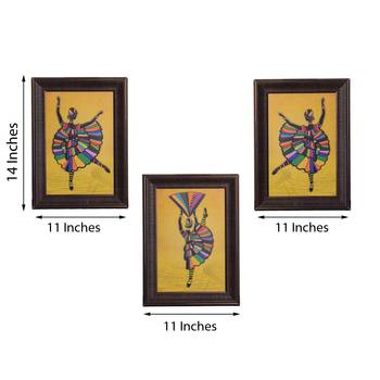 Set of 3 Dancing Girl Matt Texture UV Art Painting 3