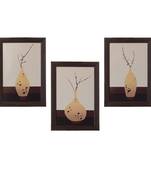 Set of 3 Botanical Flower Pot Matt Texture UV Art Painting