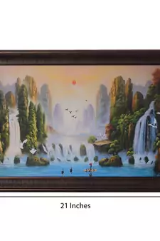 Waterfall View Satin Matt Texture UV Art Painting