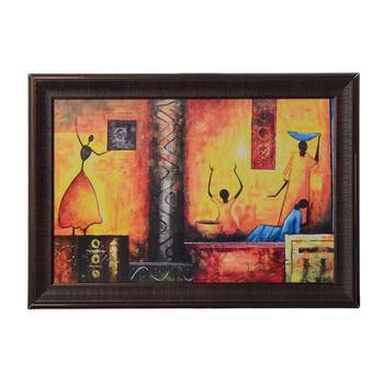 Abstract Villagers Matt Texture UV Art Painting 1
