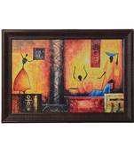 Abstract Villagers Matt Texture UV Art Painting