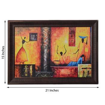 Abstract Villagers Matt Texture UV Art Painting 3