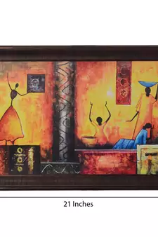 Abstract Villagers Matt Texture UV Art Painting