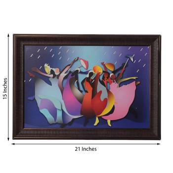 Colorful Dancing Girls in Rain Satin Matt Texture UV Art Painting 3