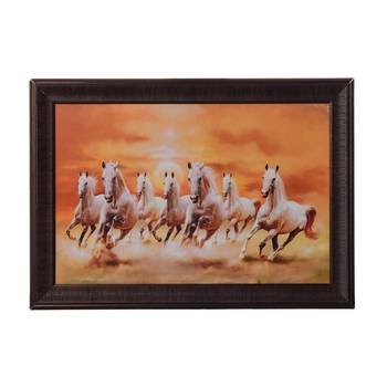 Running Lucky White Horses Satin Matt Texture UV Art Painting 1