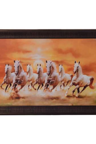 Running Lucky White Horses Satin Matt Texture UV Art Painting