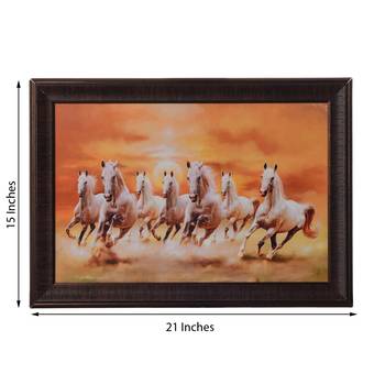 Running Lucky White Horses Satin Matt Texture UV Art Painting 3