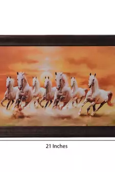 Running Lucky White Horses Satin Matt Texture UV Art Painting