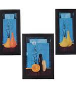 Set of 3 Botanical Flower Pot Satin Matt Texture UV Art Painting