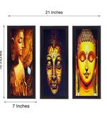 Set Of 3 Lord Buddha Satin Matt Texture UV Art Painting