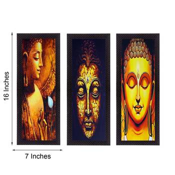 Set Of 3 Lord Buddha Satin Matt Texture UV Art Painting 2
