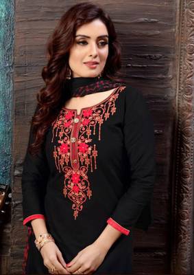 Black Embroidered Cotton Salwar 2