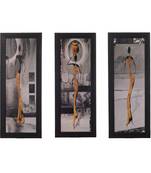 Set of 3 Tribal Lady Satin Matt Texture UV Art Painting