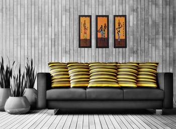 Set of 3 Tribal Lady Satin Matt Texture UV Art Painting 2