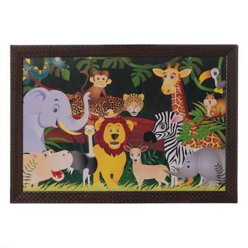 Happy Jungle Animals Satin Matt Texture UV Art Painting 1