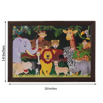 Happy Jungle Animals Satin Matt Texture UV Art Painting 3