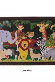 Happy Jungle Animals Satin Matt Texture UV Art Painting