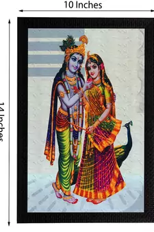 Set of 3 Floral and Radha Krishna Satin Matt Texture UV Art Painting