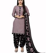 Light-onion-pink printed cotton salwar