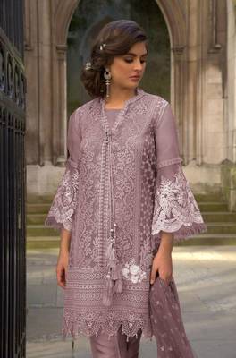 Light-purple embroidered net salwar 2