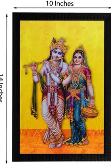 Set Of 3 Lord Krishna With Radha Satin Matt Texture UV Art Painting