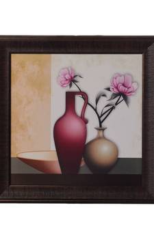 Floral Pot Satin Matt Texture UV Art Painting