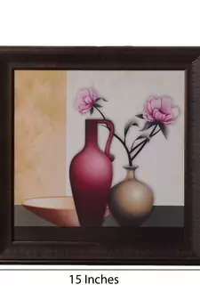 Floral Pot Satin Matt Texture UV Art Painting