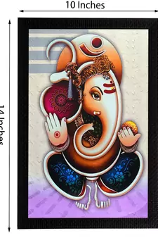 Set Of 3 Ganesha Satin Matt Texture UV Art Painting
