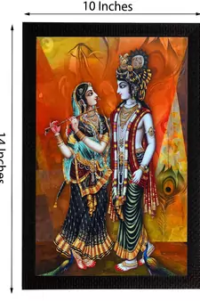 Set Of 3 Musical Radha With Krishna Satin Matt Texture UV Art Painting