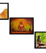 Set Of 3 Forms Of Lord Buddha Satin Matt Texture UV Art Painting