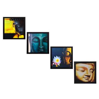 Set Of 4 Lord Buddha Satin Matt Texture UV Art Painting 1